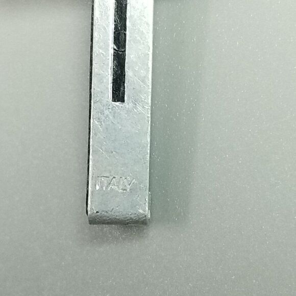 Vintage Black and Silver Tone Crucifix Cross Pendant, INRI, 1 1/2 Inch Long - Picture 5 of 9